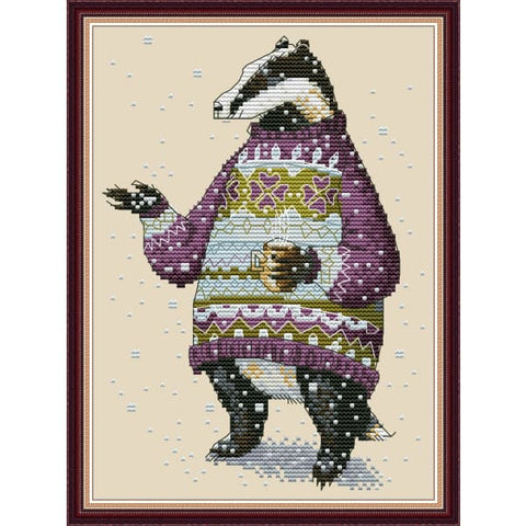Badger in sweater