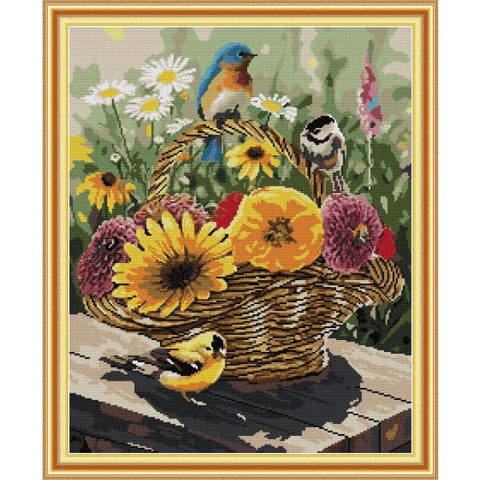 Bird and flower basket