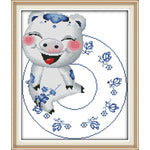 Chinese Zodiac blue and white porcelain(12) -pig