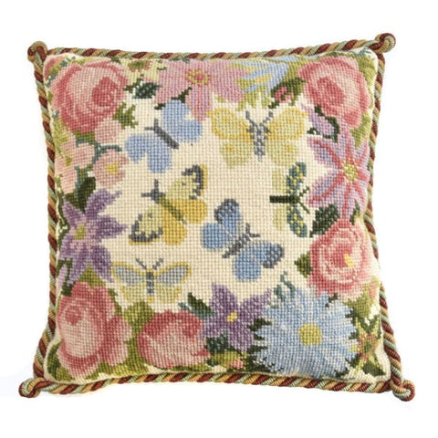 Clematis, Rose, and Butterflies - NEEDLEWORK KITS