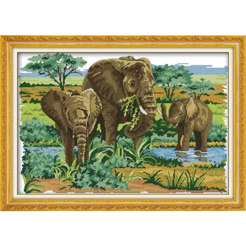 Elephants(2)(foraging)
