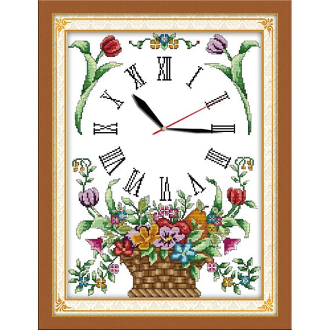 Flower basket clock