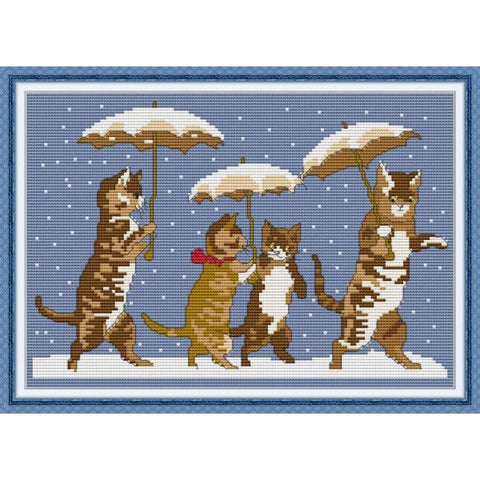 Kitten with umbrella