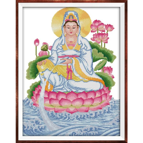 Kwan-yin sitting on lotus platform 6