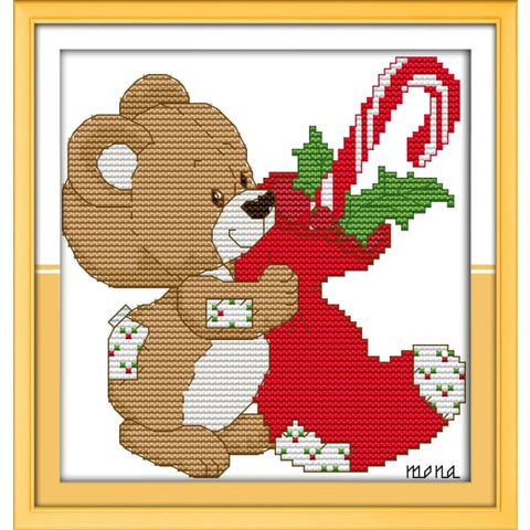 Little bear Christmas stocking