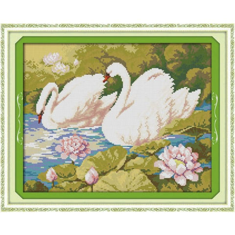 Lotus pond & swan(1)