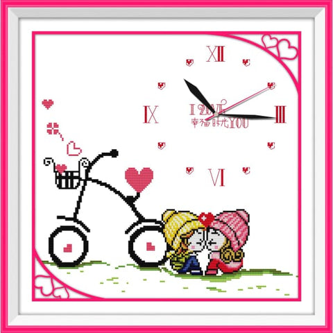 Love bicycle clock