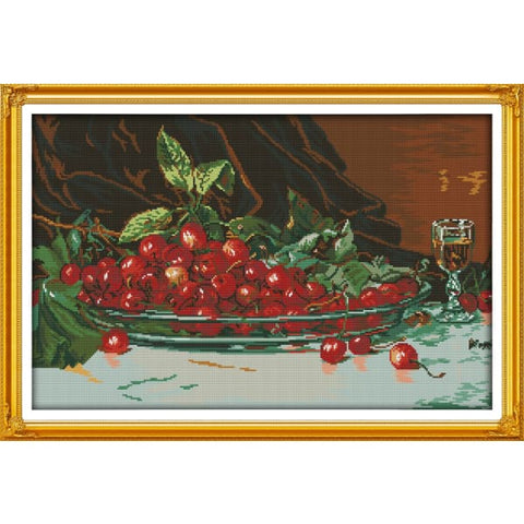 Oil painting cherries