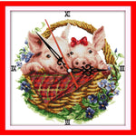 Pig in flower basket