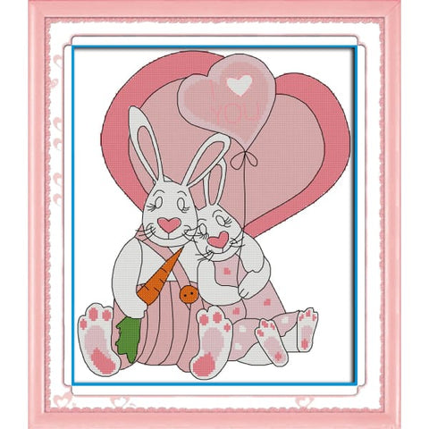 Pink couple rabbit