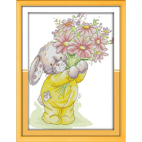Rabbit present a bouquet (2)