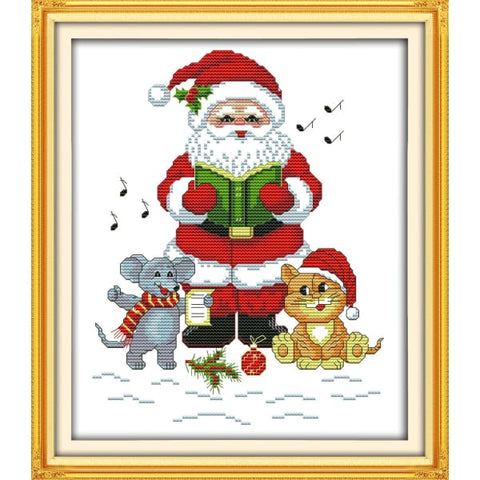 Santa Claus with cat and mouse