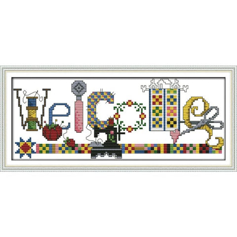 Sewing machine welcome card