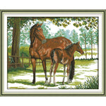 The horse mother and son