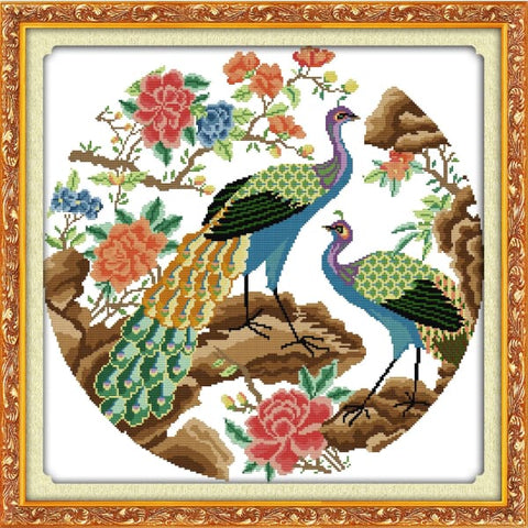 Two peacocks